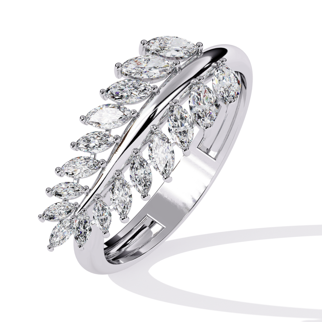 Solitairekart 0.50ct Natural Diamond Leafy Ring-HI Color, VS-SI Clarity